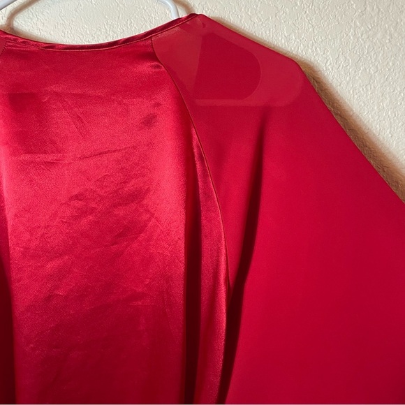 Victorias Secret Vintage‎ Gold Label Red Tie Waist Sheer Sleeve Robe size M/L - Picture 7 of 9